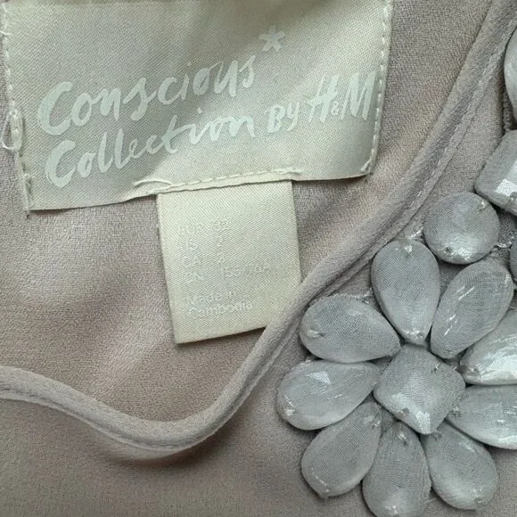 Conscious Collection Dress Women's Size 2 Pink Sleeveless Tiered A-line - Picture 3 of 4